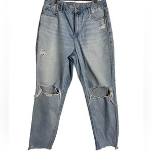 American Eagle Distressed Strigid Curvy Mom Jean Size 14 EUC
